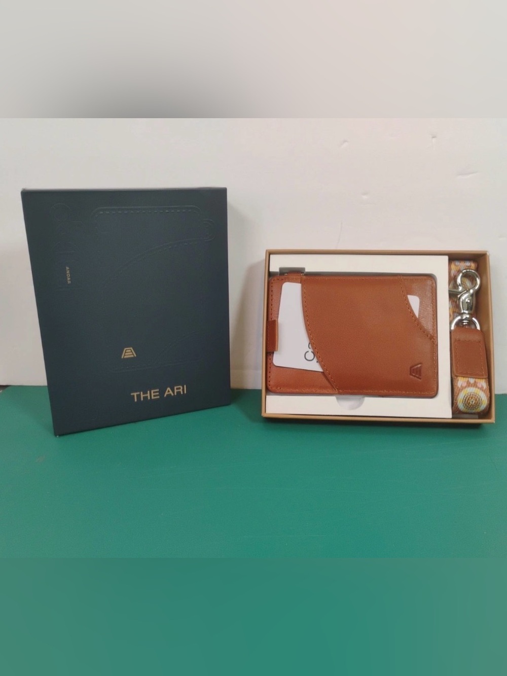 Andar The Ari Leather Wallet Camel Tan Floral Strap RFID Slim NIB